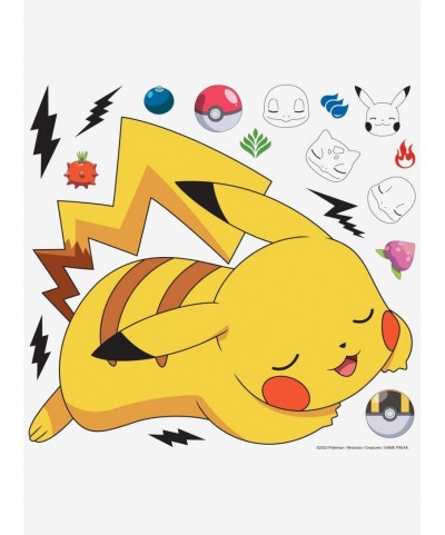 Limited-time Offer Pokemon Sleeping Pikachu Giant Peel & Stick Wall Decals $6.37 Decals