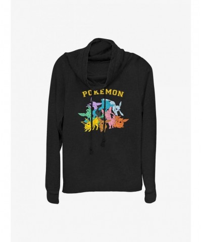 Discount Pokemon Gotta Catch Eeveelutions Cowl Neck Long-Sleeve Top $15.72 Tops