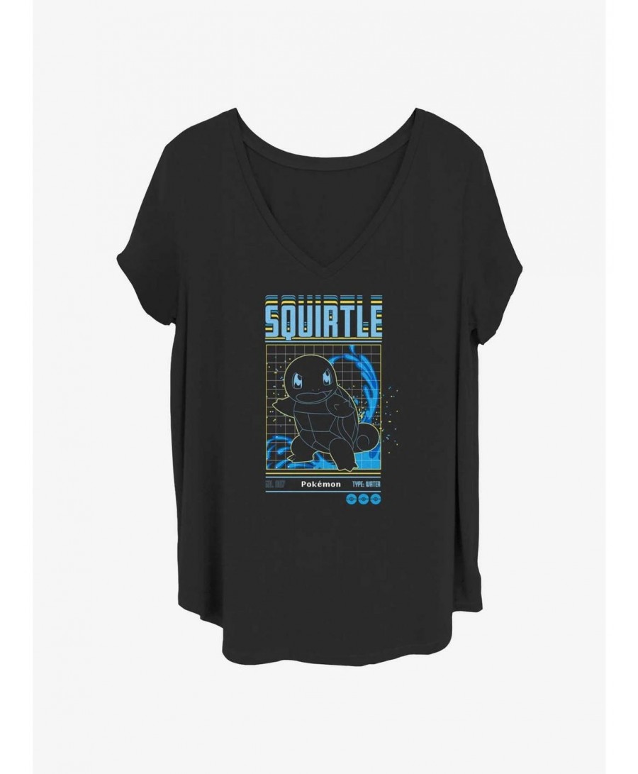 Limited-time Offer Pokemon Squirtle Grid Girls T-Shirt Plus Size $9.71 T-Shirts