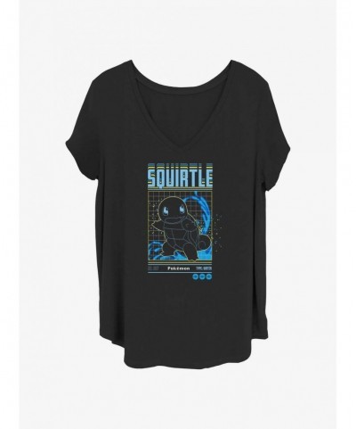 Limited-time Offer Pokemon Squirtle Grid Girls T-Shirt Plus Size $9.71 T-Shirts