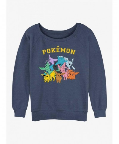 Best Deal Pokemon Gotta Catch Eeveelutions Girls Slouchy Sweatshirt $11.37 Sweatshirts