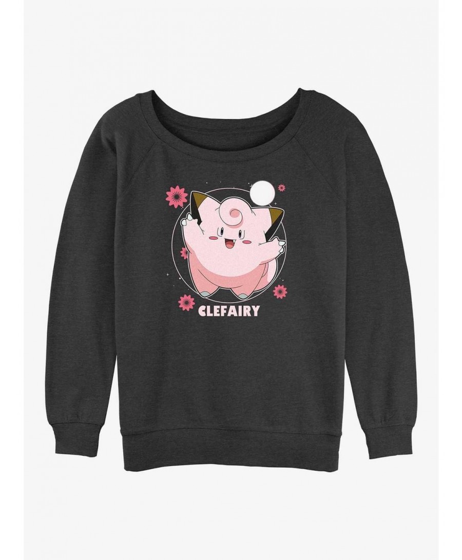 Big Sale Pokemon Clefairy Fairy Dance Girls Slouchy Sweatshirt $11.62 Sweatshirts