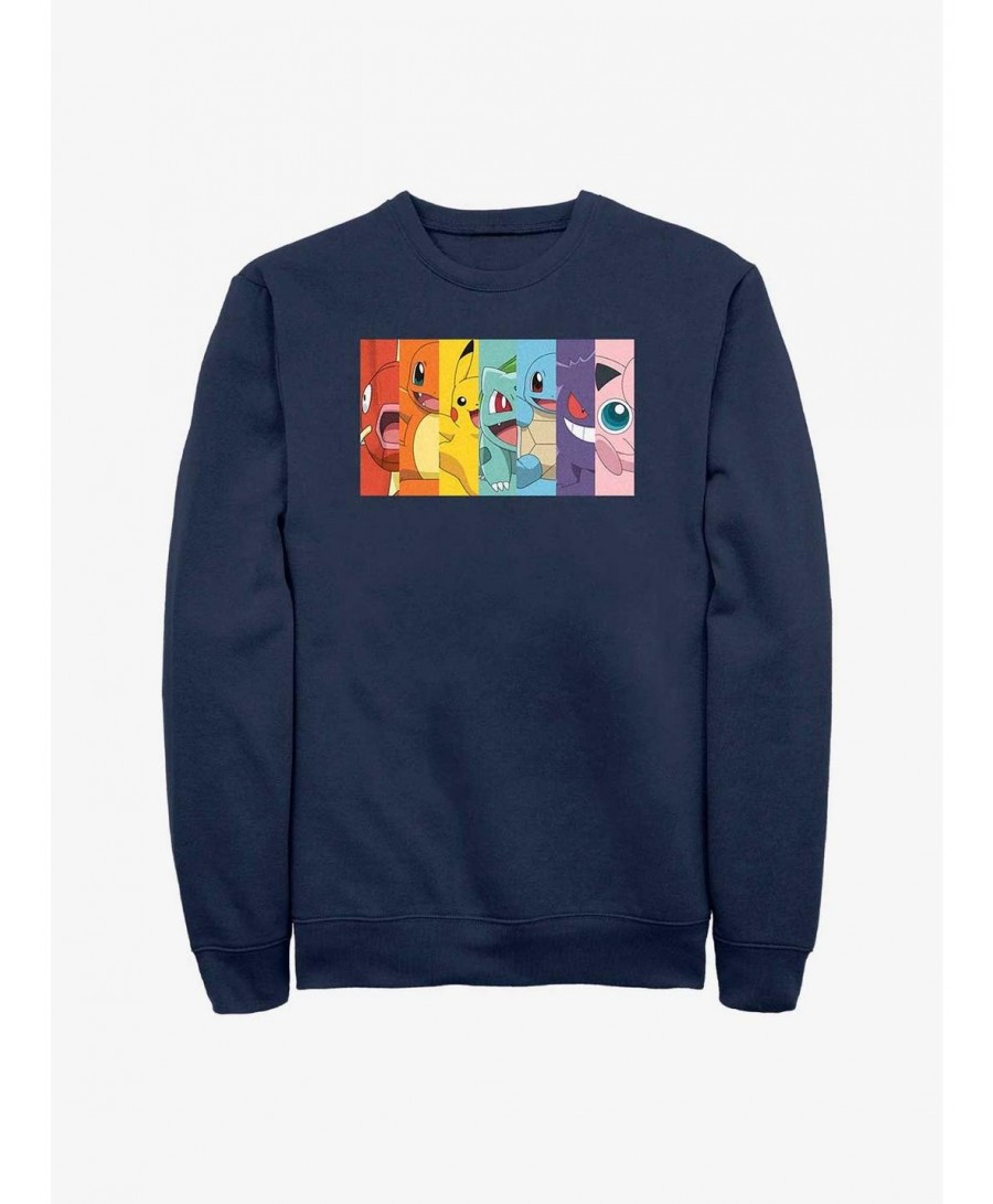 Flash Sale Pokemon Rainbow Panels Sweatshirt $10.59 Sweatshirts