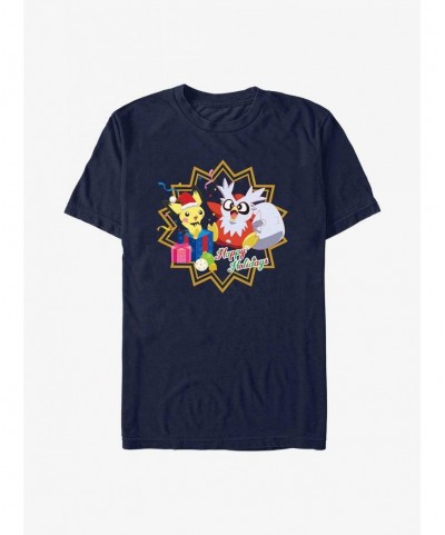 Pre-sale Discount Pokemon Pichu and Delibird Holiday Party T-Shirt $8.37 T-Shirts