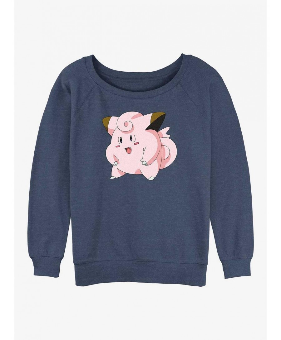 Seasonal Sale Pokemon Clefairy Pose Girls Slouchy Sweatshirt $8.78 Sweatshirts