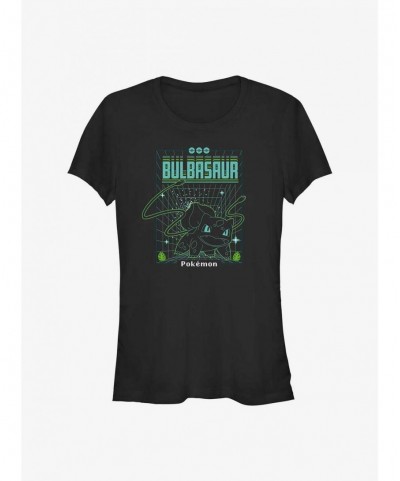 Limited-time Offer Pokemon Bulbasaur Grid Girls T-Shirt $5.23 T-Shirts