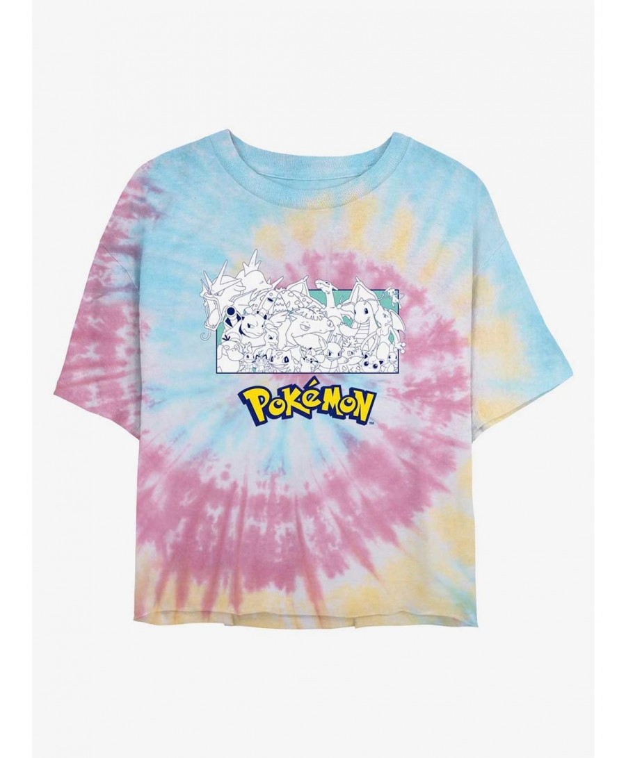 Festival Price Pokemon The Classics Tie-Dye Girls Crop T-Shirt $9.23 T-Shirts