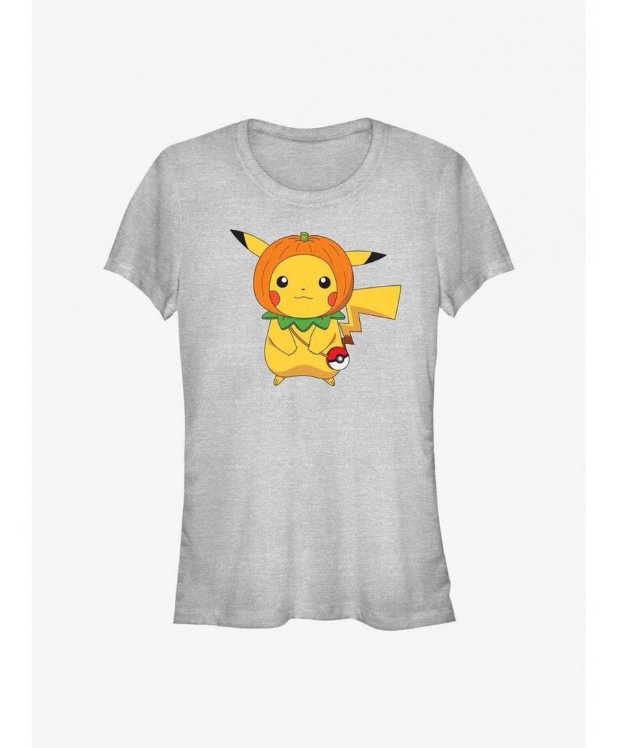 High Quality Pokemon Pikachu Pumpkin Hat Girls T-Shirt $6.27 T-Shirts