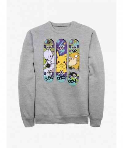 New Arrival Pokemon Mewtwo, Pikachu, and Psyduck Skateboard Deck Art Sweatshirt $12.14 Sweatshirts