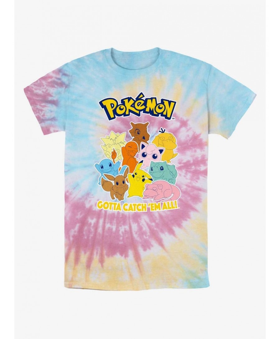 Discount Pokemon Gotta Catch 'Em All Tie-Dye T-Shirt $7.43 T-Shirts