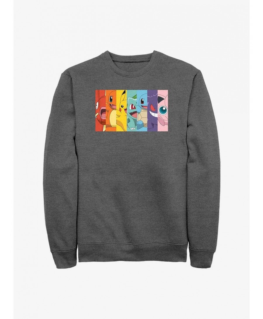 Festival Price Pokemon Rainbow Panels Sweatshirt $12.40 Sweatshirts