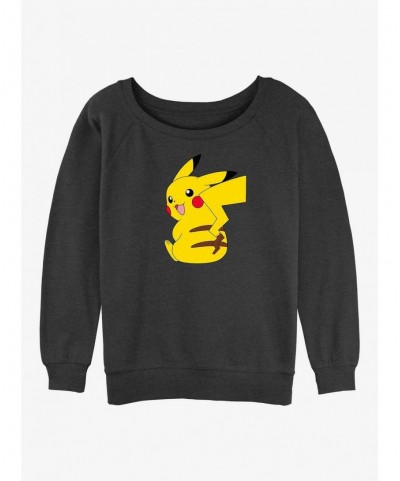 Exclusive Price Pokemon Cheeky Pikachu Girls Slouchy Sweatshirt $8.01 Sweatshirts