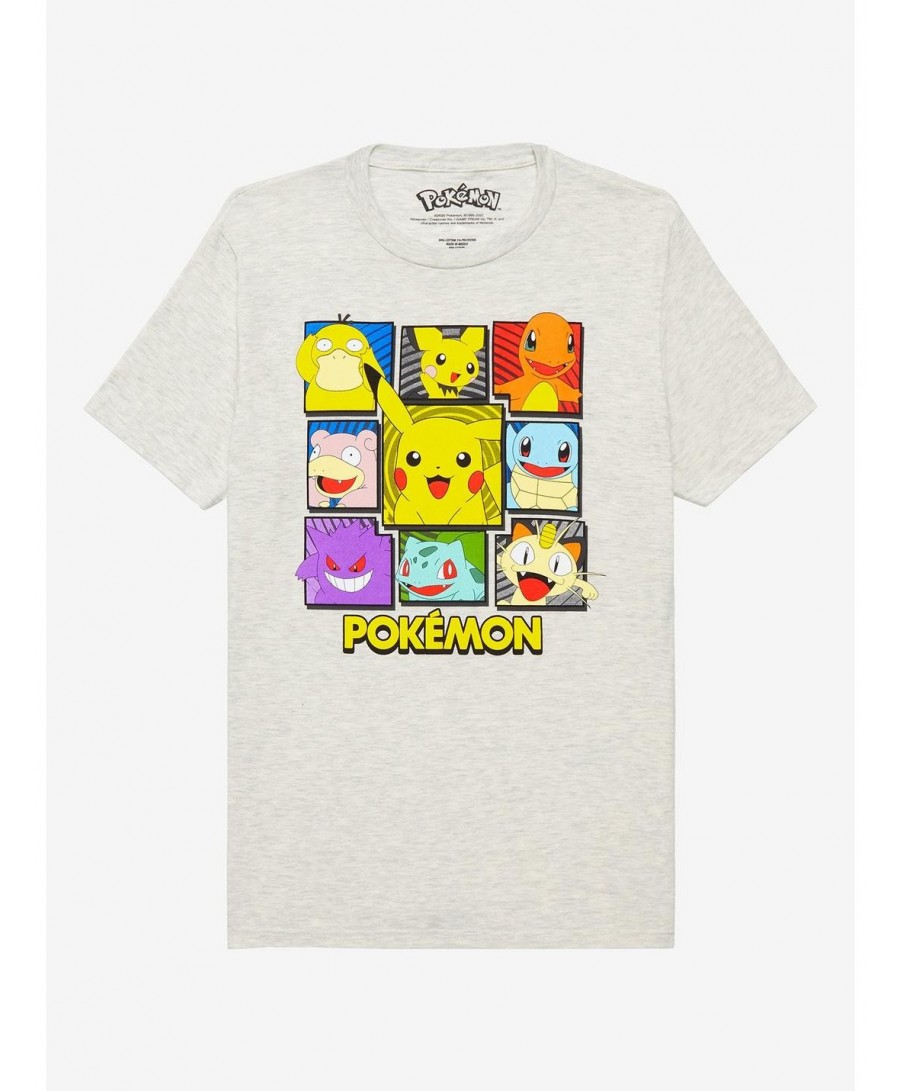 Best Deal Pokemon Classic Characters Grid Boyfriend Fit Girls T-Shirt $7.15 T-Shirts