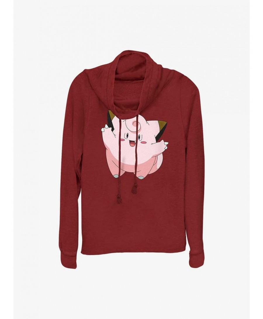 Value Item Pokemon Clefairy Cowl Neck Long-Sleeve Top $12.57 Tops