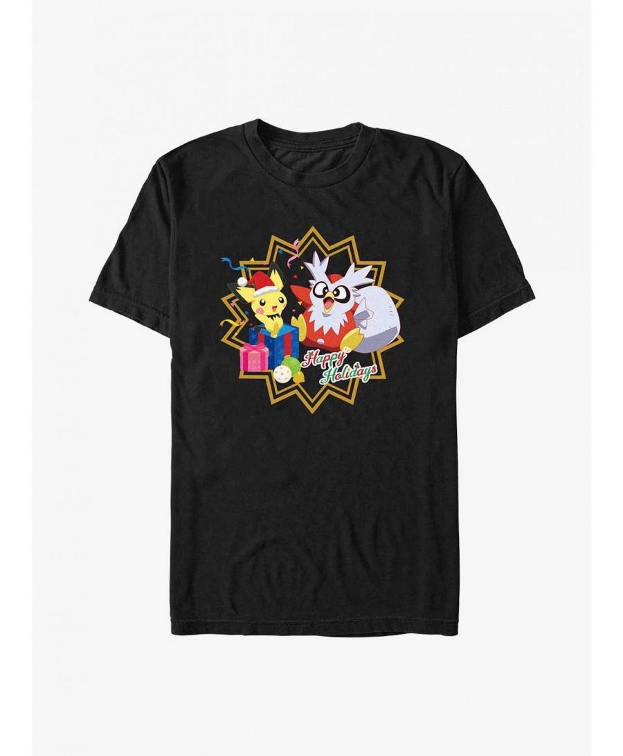 Fashion Pokemon Pichu and Delibird Holiday Party T-Shirt $5.52 T-Shirts