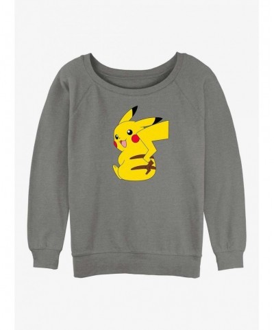 Low Price Pokemon Cheeky Pikachu Girls Slouchy Sweatshirt $10.59 Sweatshirts