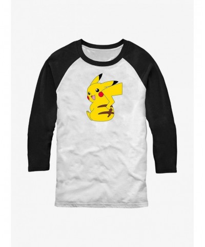 Unique Pokemon Cheeky Pikachu Raglan T-Shirt $10.98 T-Shirts