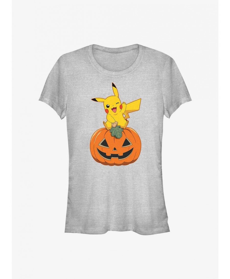 Cheap Sale Pokemon Pikachu Pumpkin Girls T-Shirt $6.45 T-Shirts