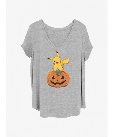 Hot Sale Pokemon Pikachu Pumpkin Girls T-Shirt Plus Size $6.07 T-Shirts