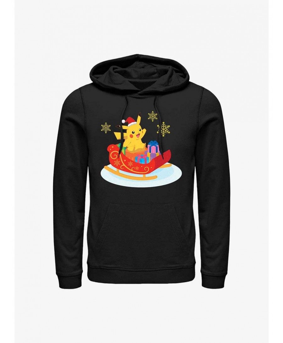 Low Price Pokemon Pikachu Sleigh Ride Hoodie $13.83 Hoodies