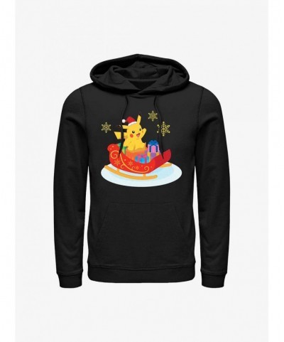 Low Price Pokemon Pikachu Sleigh Ride Hoodie $13.83 Hoodies