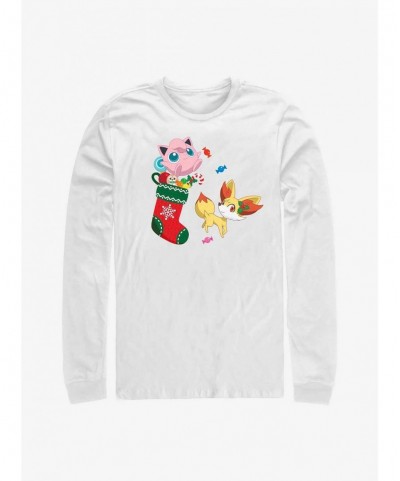 Fashion Pokemon Jiggly Puff and Fennekin Gift Stocking Long-Sleeve T-Shirt $11.52 T-Shirts