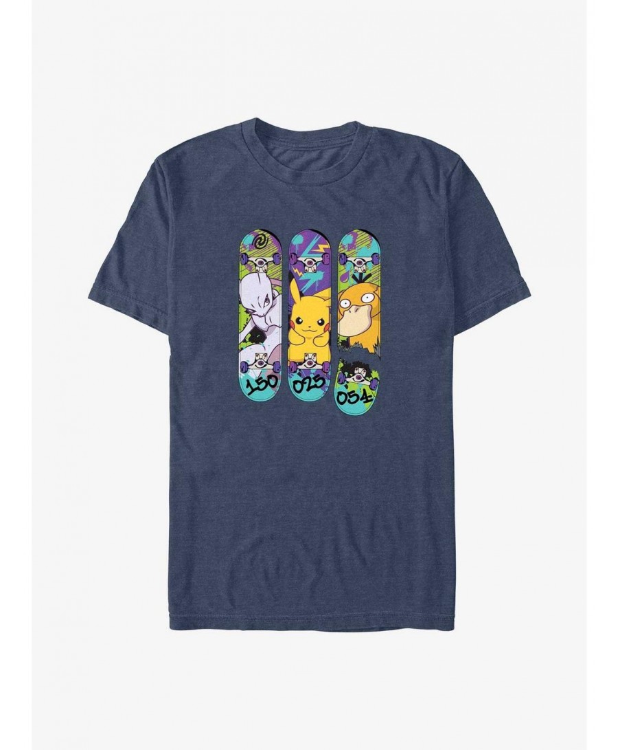 Value Item Pokemon MewTwo, Pikachu, and Psyduck Skateboard Deck Art Big & Tall T-Shirt $8.37 T-Shirts