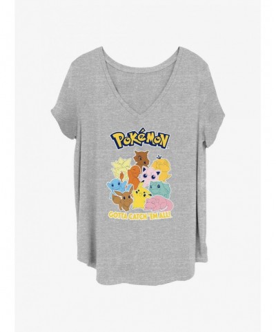 Cheap Sale Pokemon Catch 'Em All Girls T-Shirt Plus Size $9.71 T-Shirts