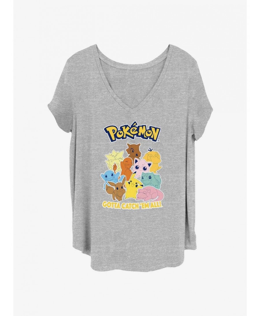 Cheap Sale Pokemon Catch 'Em All Girls T-Shirt Plus Size $9.71 T-Shirts