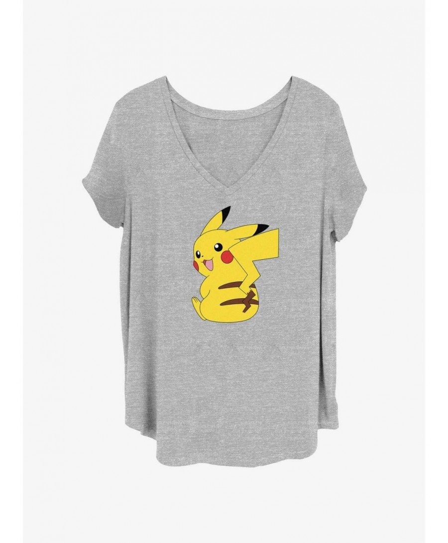 Hot Sale Pokemon Pikachu Stripes Girls T-Shirt Plus Size $8.50 T-Shirts