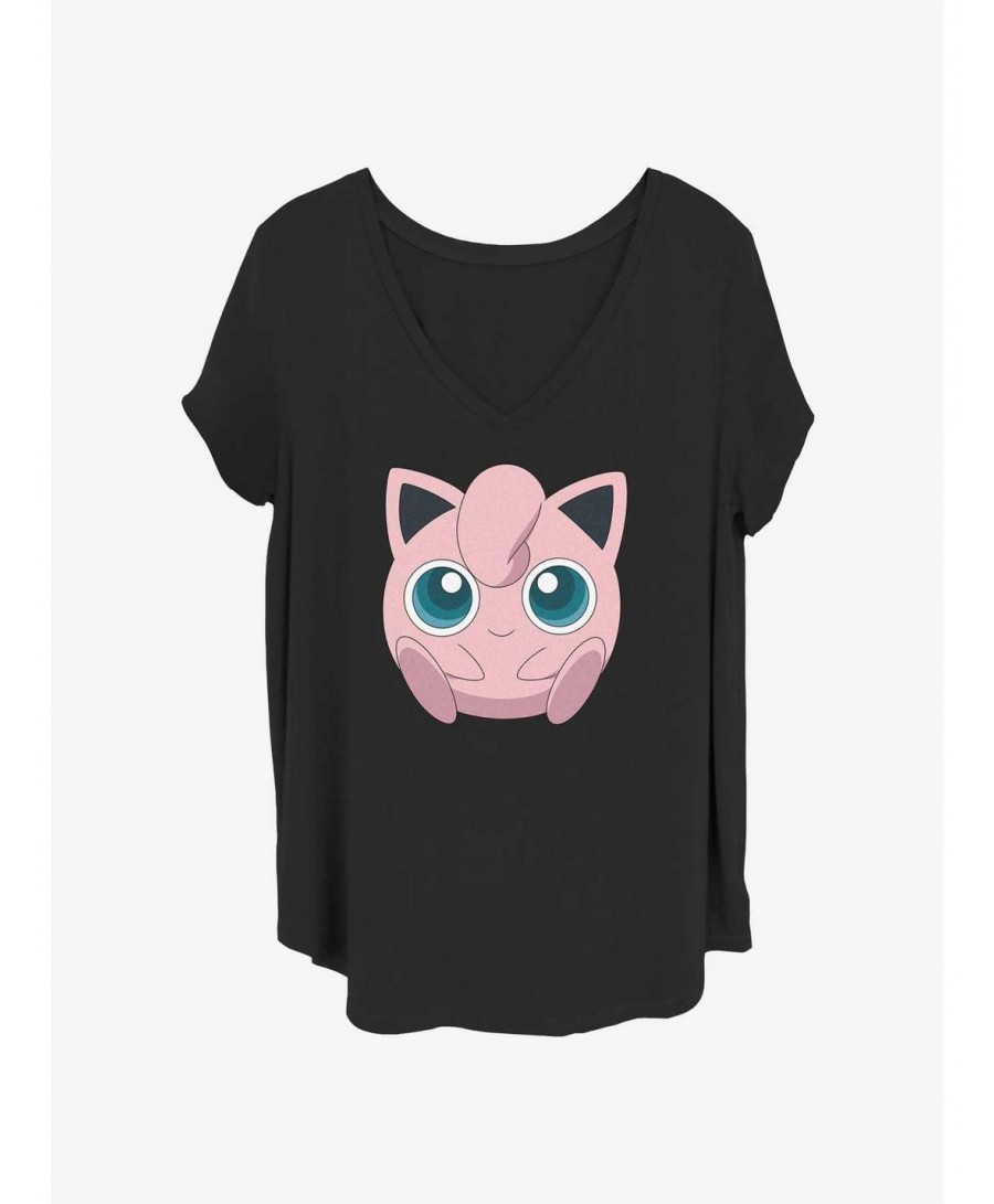 Low Price Pokemon Jigglypuff Face Girls T-Shirt Plus Size $7.49 T-Shirts