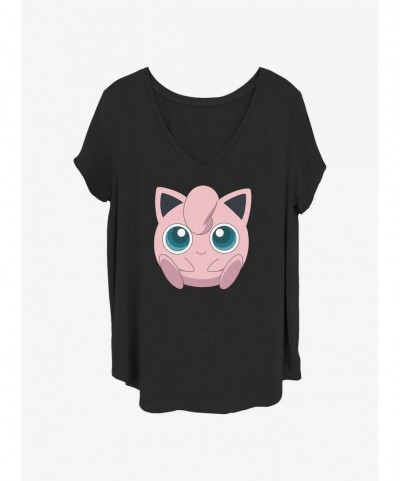 Low Price Pokemon Jigglypuff Face Girls T-Shirt Plus Size $7.49 T-Shirts