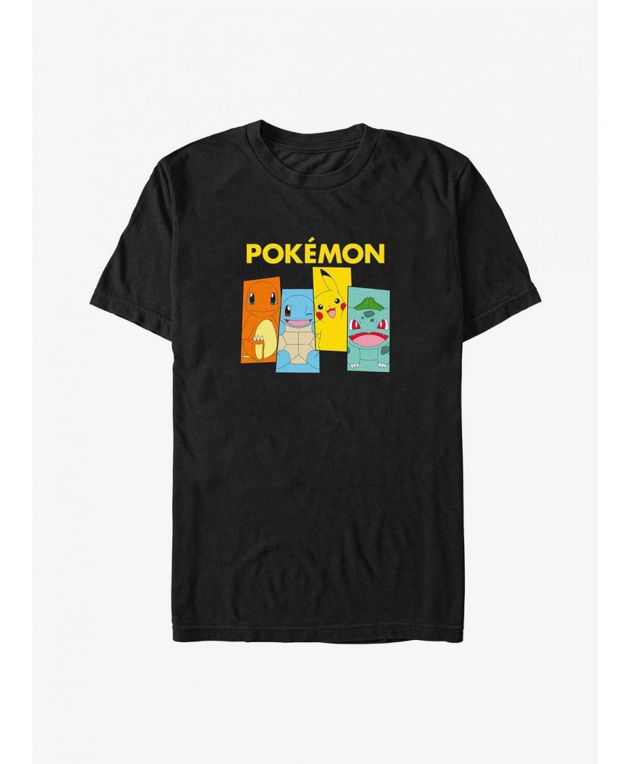 Pre-sale Discount Pokemon Classic Team Charmander, Squirtle, Pikachu, and Bulbasaur Big & Tall T-Shirt $7.33 T-Shirts