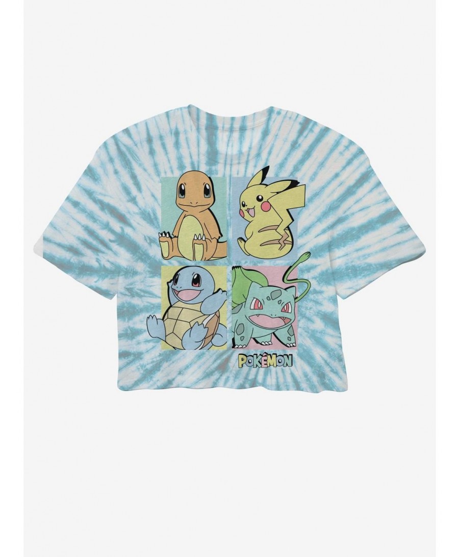 Wholesale Pokemon Kanto Starter Tie-Dye Girls Crop T-Shirt $8.66 T-Shirts