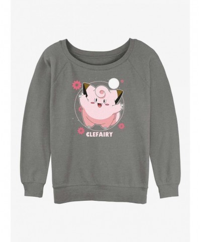 Fashion Pokemon Clefairy Fairy Dance Girls Slouchy Sweatshirt $11.37 Sweatshirts