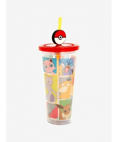 Limited-time Offer Pokemon Grid Poke Ball Topper Acrylic Travel Cup $4.73 Others