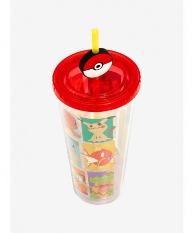 Limited-time Offer Pokemon Grid Poke Ball Topper Acrylic Travel Cup $4.73 Others