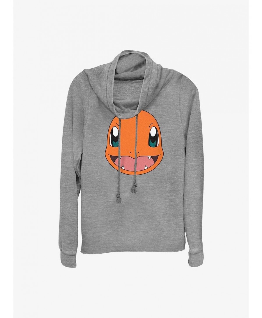 Discount Pokemon Charmander Face Cowl Neck Long-Sleeve Top $13.20 Tops