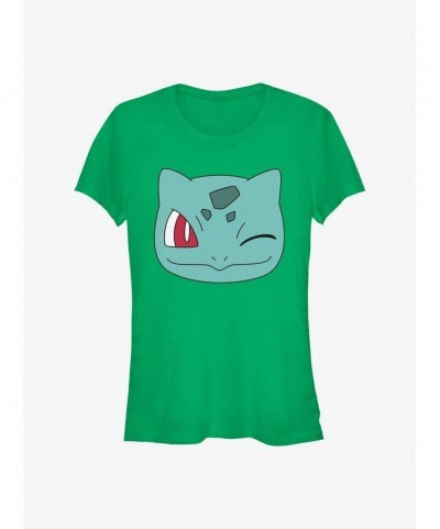 Seasonal Sale Pokemon Bulbasaur Face Girls T-Shirt $8.72 T-Shirts