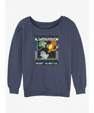 Huge Discount Pokemon Ready To Battle Squirtle, Bulbasaur, and Charmander Slouchy Sweatshirt $7.75 Sweatshirts