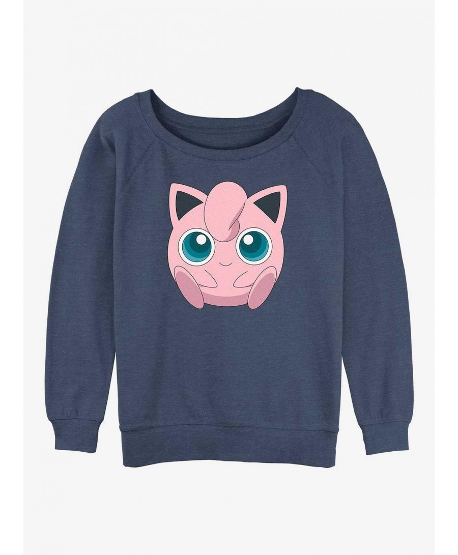 Best Deal Pokemon Jigglypuff Face Girls Slouchy Sweatshirt $10.59 Sweatshirts