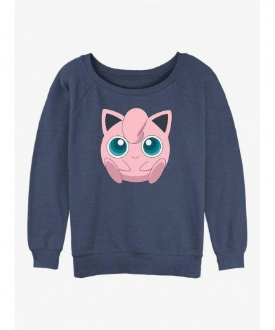 Best Deal Pokemon Jigglypuff Face Girls Slouchy Sweatshirt $10.59 Sweatshirts