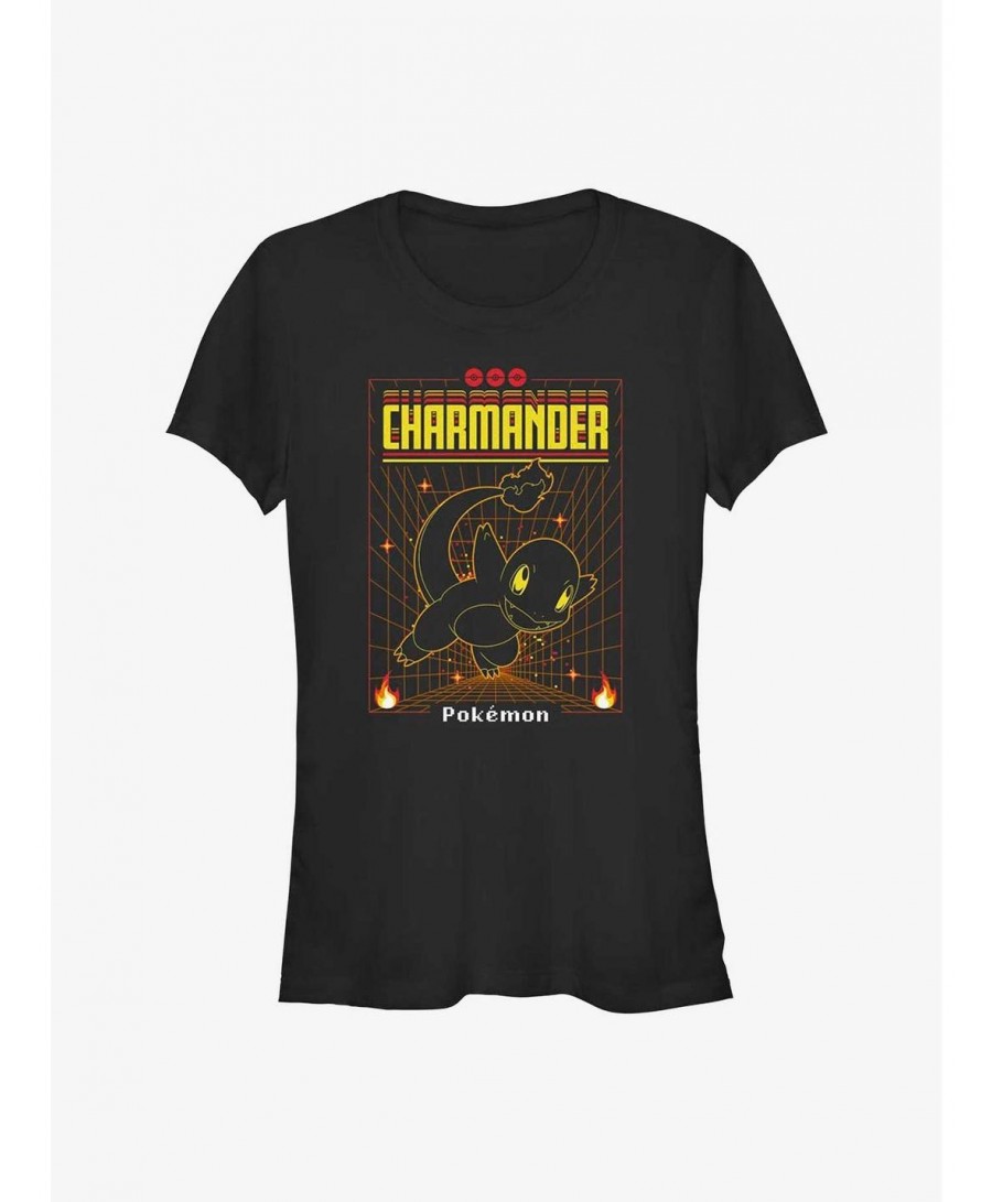 Limited-time Offer Pokemon Charmander Grid Girls T-Shirt $7.67 T-Shirts