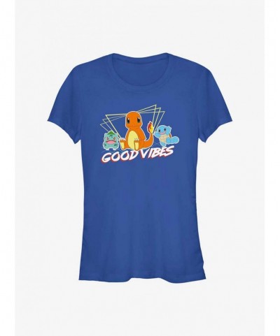 High Quality Pokemon Good Vibes Starters Girls T-Shirt $6.97 T-Shirts