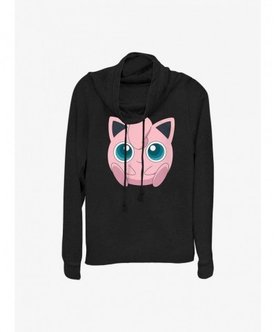 Low Price Pokemon Jigglypuff Face Cowl Neck Long-Sleeve Top $14.46 Tops