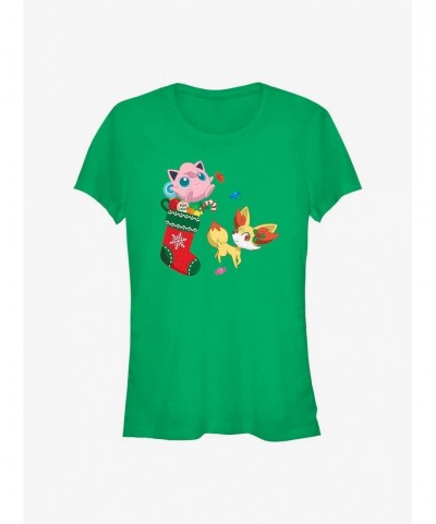 Exclusive Price Pokemon Jiggly Puff and Fennekin Gift Stocking Girls T-Shirt $6.45 T-Shirts