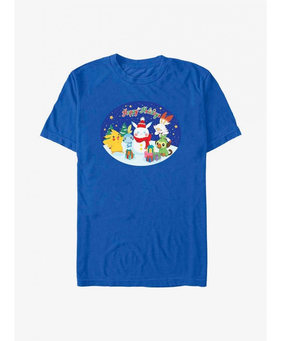 Flash Sale Pokemon Happy Holidays Snow Globe T-Shirt $7.70 T-Shirts