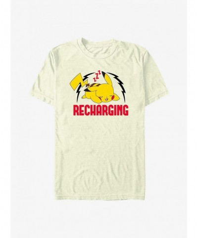 Trendy Pokemon Sleepy Pikachu Recharging T-Shirt $6.86 T-Shirts