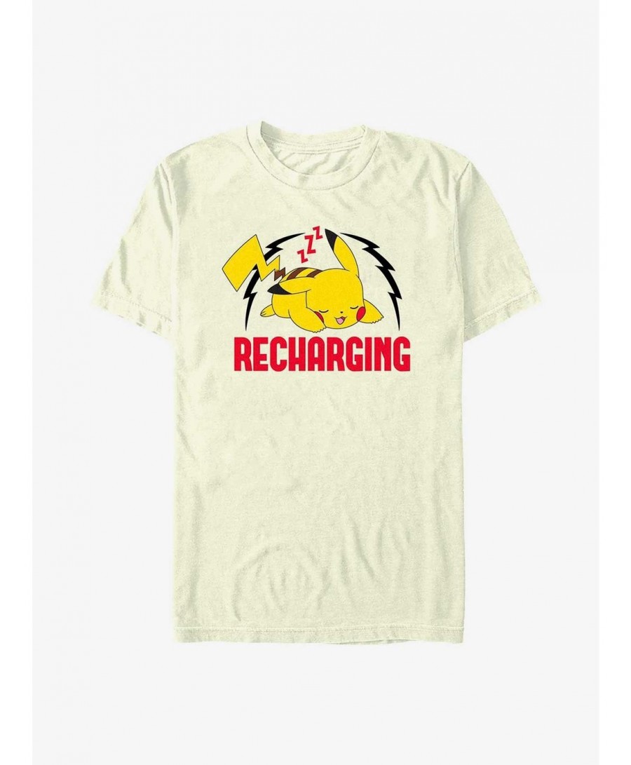 Trendy Pokemon Sleepy Pikachu Recharging T-Shirt $6.86 T-Shirts