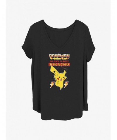 Value Item Pokemon Pikachu Ready To Battle Girls T-Shirt Plus Size $6.88 T-Shirts